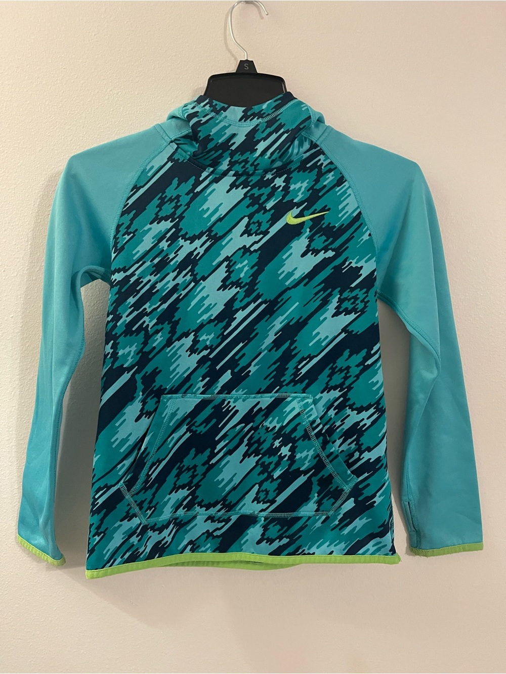 Nike Kids Teal & Navy Patterned Long-Sleeve Swim Rashguard